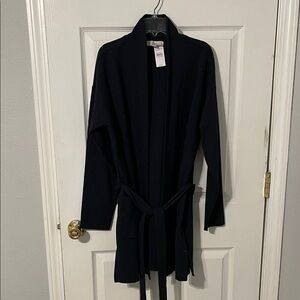 LOFT Black Belted Cardigan Sweater